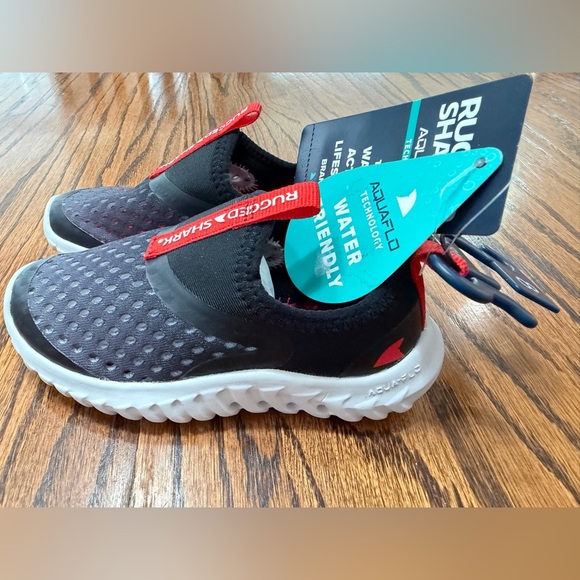 RUGGED SHARK Toddler Boys Kids Size 8 Water Shoes Mesh Washable Black NWT - Picture 5 of 5